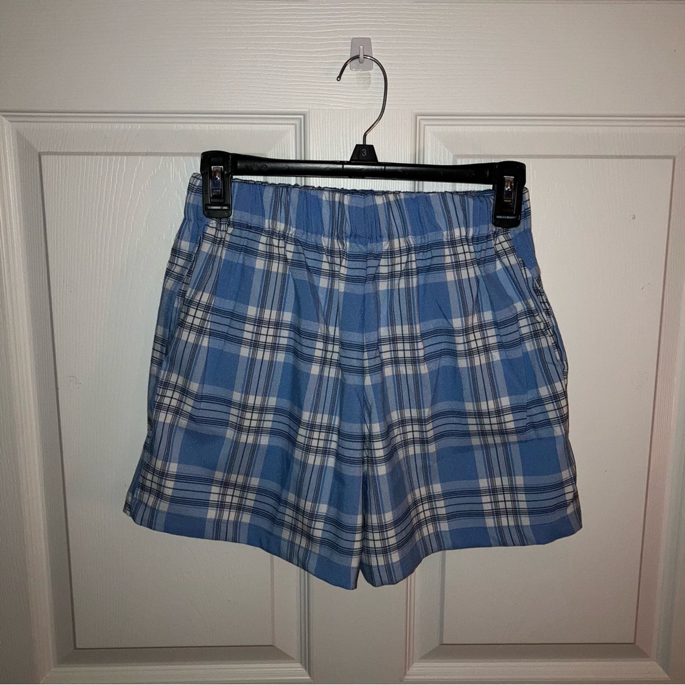 Plaid Elastic-Waist Shorts